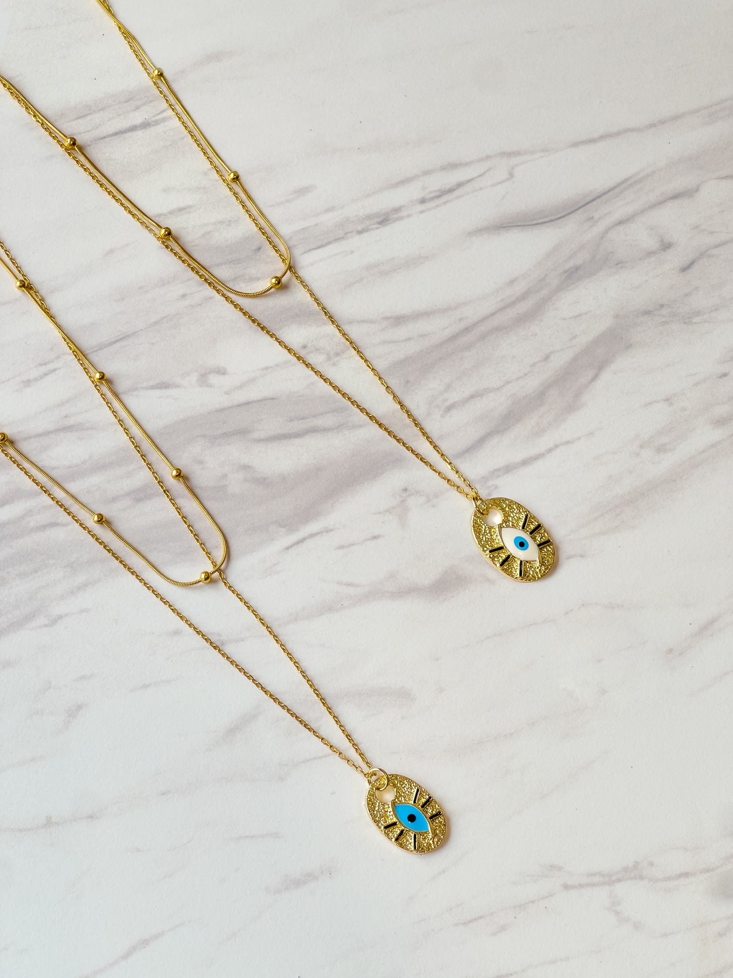 Blue Divine Eye Golden Layered Necklace