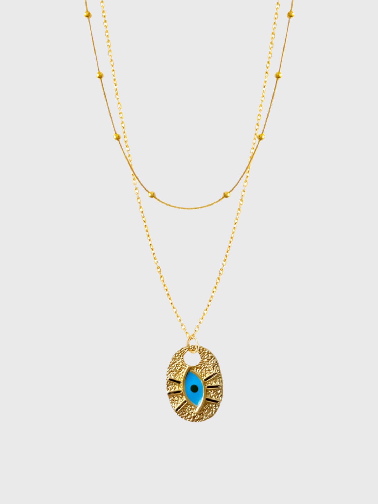 Blue Divine Eye Golden Layered Necklace