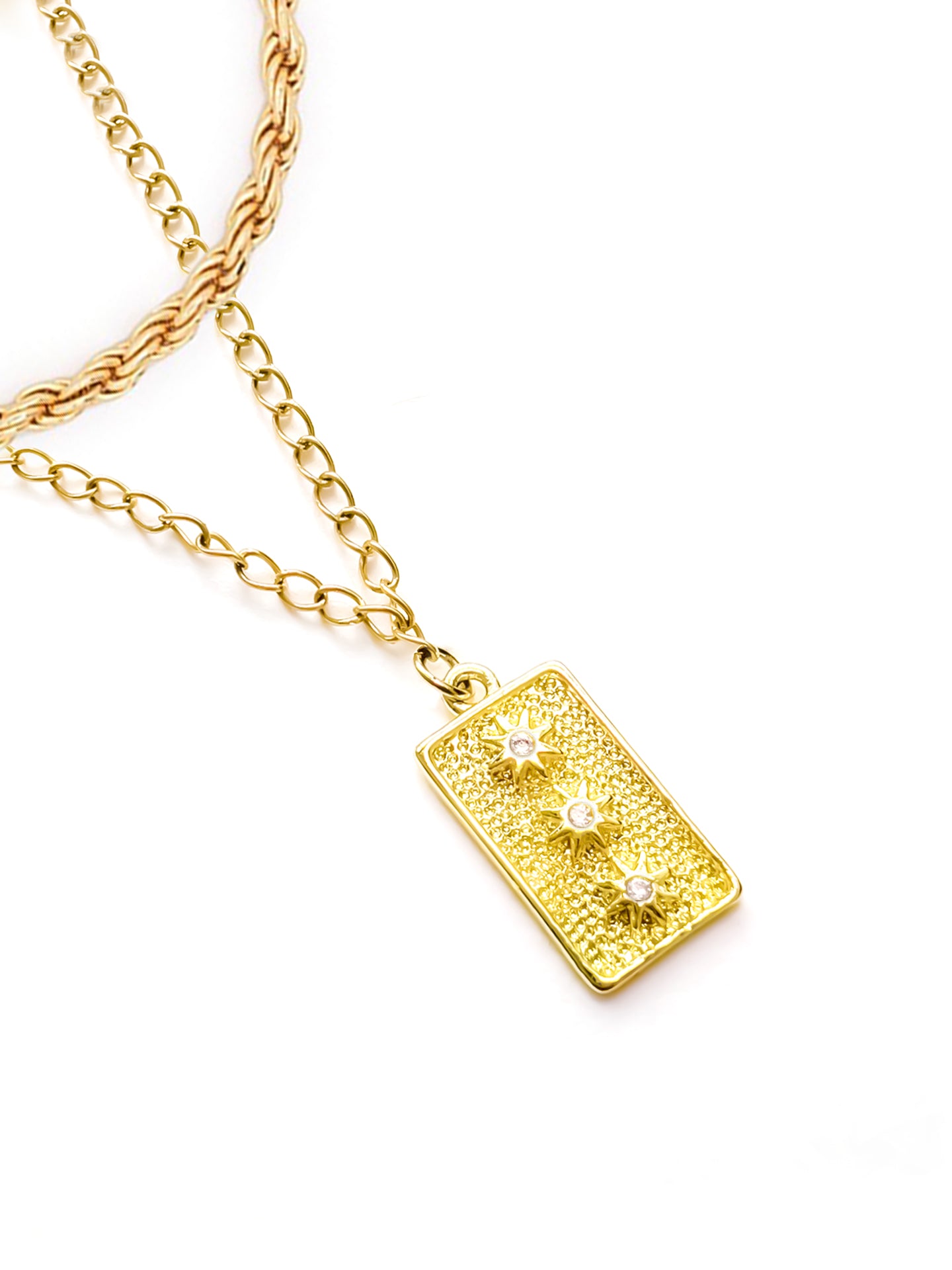 Golden Star Charm Layered Necklace