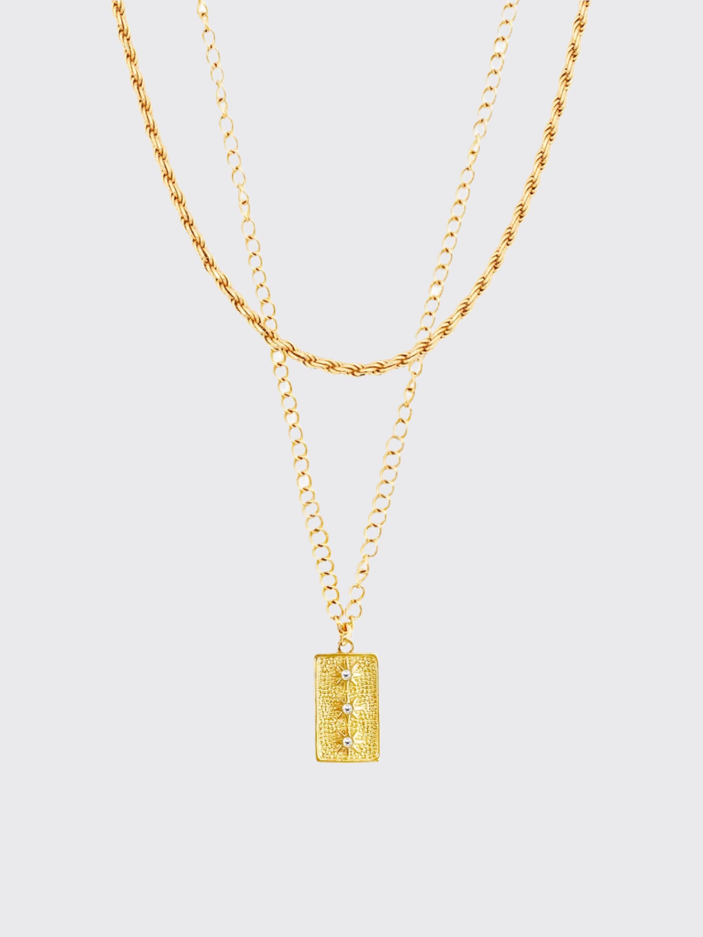 Golden Star Charm Layered Necklace